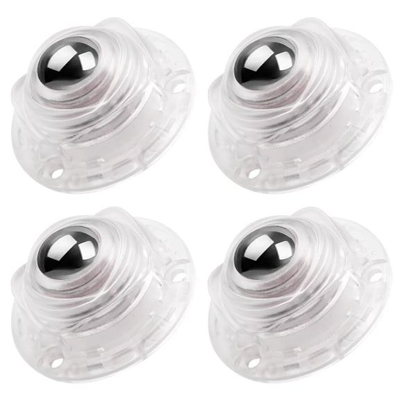 FRKSMD-4 Pack Clear Small Self Adhesive Caster Wheels 1 Inch for Furniture Kitchen Appliance Low Profile Slider Rollers Load Capacity 41LBS Per Wheel YY023-4TM