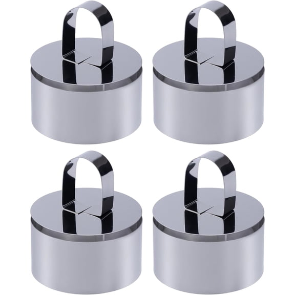 FRKSMD-4 Pack Stainless Steel Cake Ring Mold, Round Cookie Rings Dessert Mousse Cooking Rings, Food Rings for Baking/Pastry Chefs