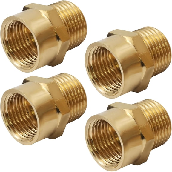 FRKSMD-4 Pcs 1/2 G(BSP) Female Thread to US 1/2 NPT Male Adapter Thread, Brass Pipe Fitting Adapter, G to NPT Threaded Converter Connector for Plumbing