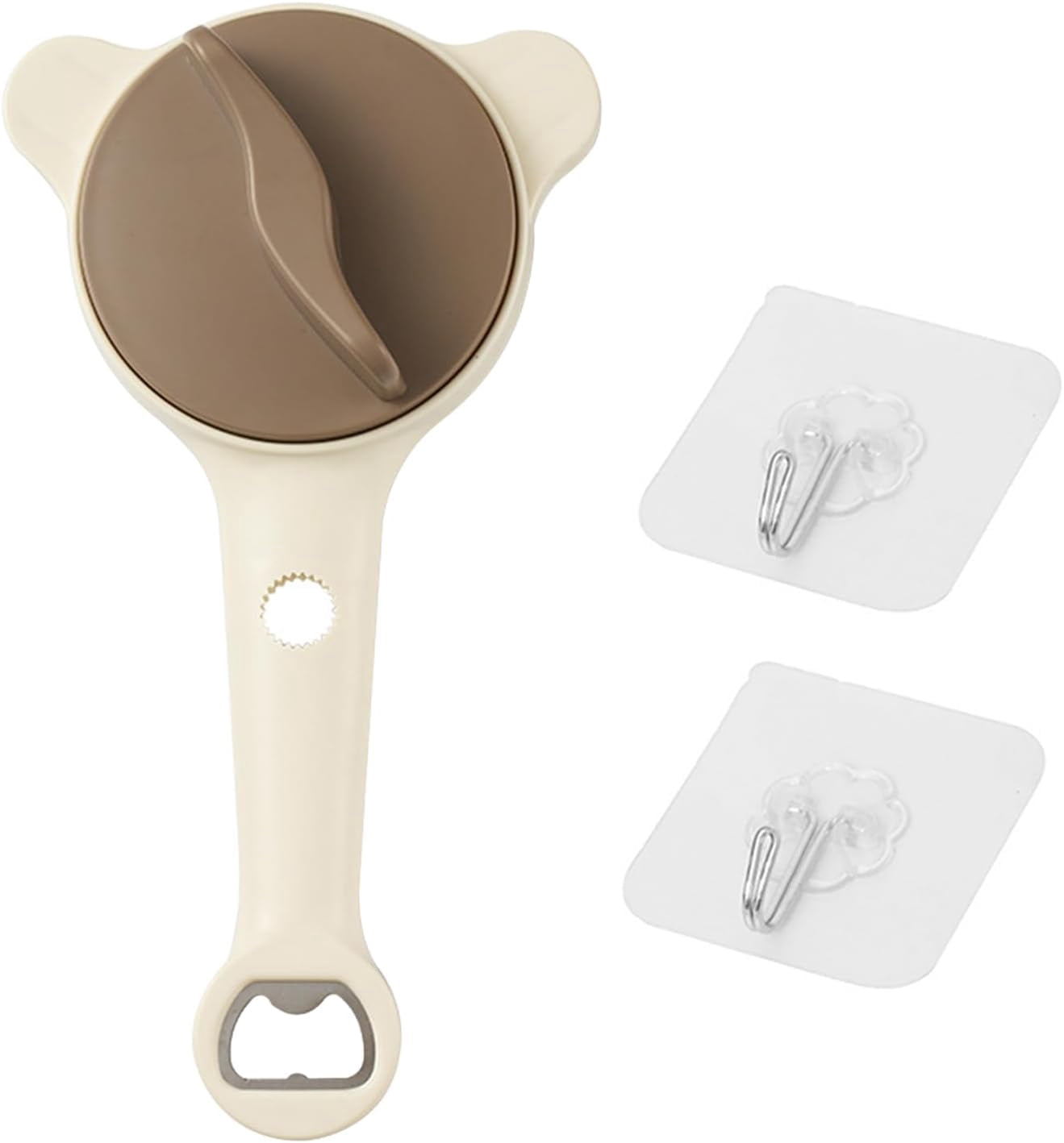 FRKSMD-4-in-1 Jar Opener with 2 Hooks - Adjustable Stainless Steel Lid Remover for Seniors & Arthritis Sufferers, Easy Grip Opener for Kitchen Jars, Bottles & Cans