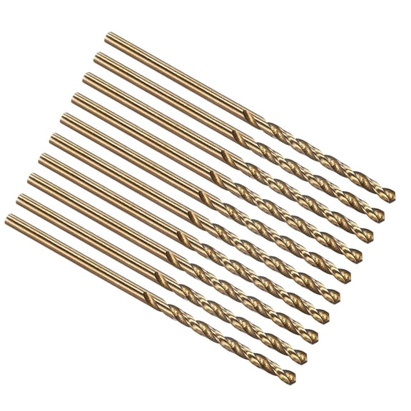 FRKSMD-#46 Drill Bit, Micro Number Small Bits 4341 High-Speed Steel 118 Gold Finish for Soft Thin Metal Steel Wood Acrylic - 10 Pack