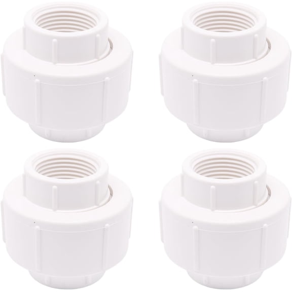 FRKSMD-4PCS 3/4 Inch PVC Female Thread Union, PVC Union Coupling with EPDM O-Ring, Pipe Fittings fo Swimming Pool, Outdoor Industrial