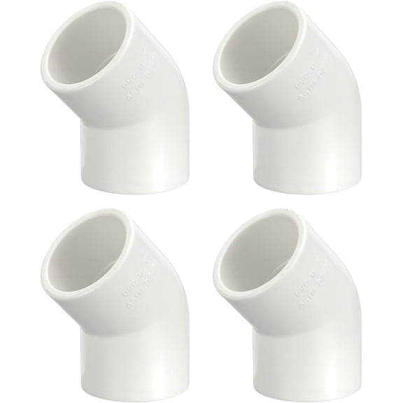 FRKSMD-4Pcs 1" 45 Degree Elbow PVC Fitting, SCH40 2-Way Furniture Grade PVC Pipe Fitting, DIY Corner Elbow Connector for Building Furniture, Greenhouse Frame Connection, Socket x Socket