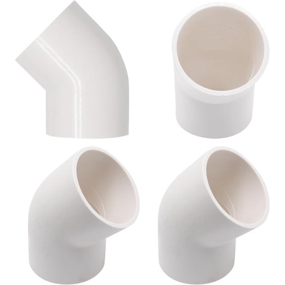 FRKSMD-4pcs 1-1/2" 45 Degree PVC Elbow Pipe Fitting Connector (Socket x Socket),Pipe Fittings for Industrial Piping, Drainage Systems, and DIY Framing Projects
