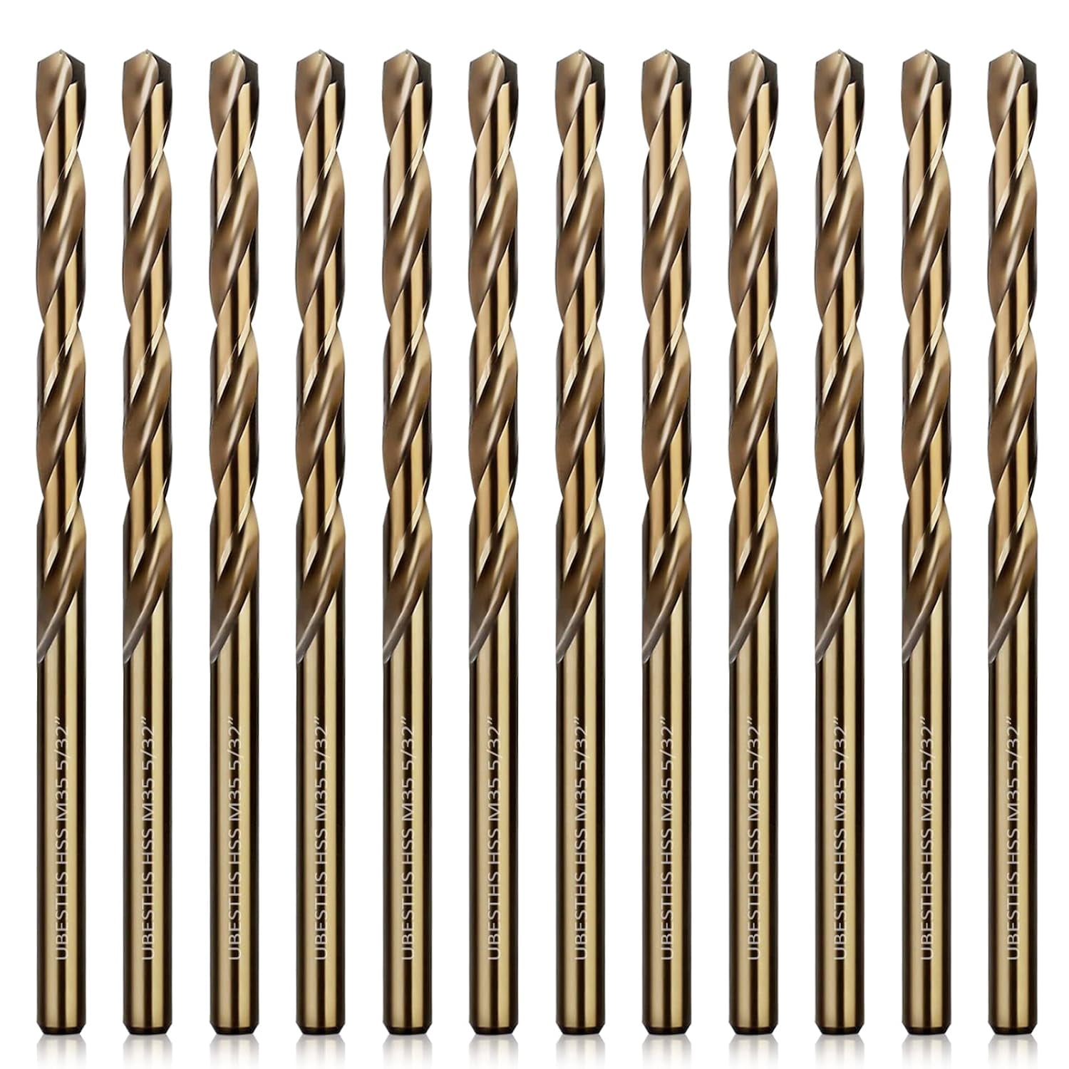 FRKSMD-5/32" Cobalt Drill Bits 12Pcs, M35 HSS Metal Drill Bit Set with Storage Case for Hard Metal, Stainless Steel, Cast Iron