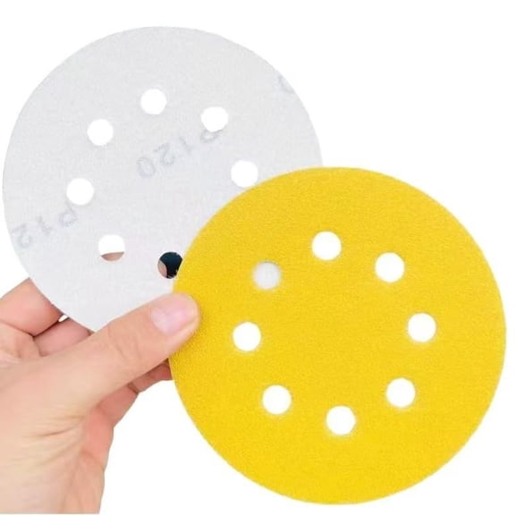 FRKSMD-5 Inch Sanding Discs Hook and Loop, 8 Holes Random Orbit (50 Pack 120 grit)