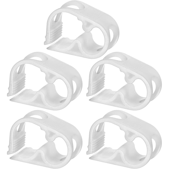 FRKSMD-5-Pack Adjustable Plastic Tubing Clamps 1/4-1/2 Inch Water Flow Control Tube Clip Adjustment Hose Pipe Clips for Beer Bottle/Plumbing/Instruments/Equipment [White]