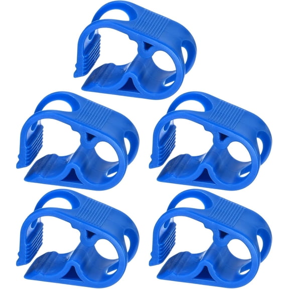 FRKSMD-5-Pack Adjustable Plastic Tubing Clamps 1/4-1/2 Inch Water Flow Control Tube Clip Adjustment Hose Pipe Clips for Beer Bottle/Plumbing/Instruments/Equipment [Blue]