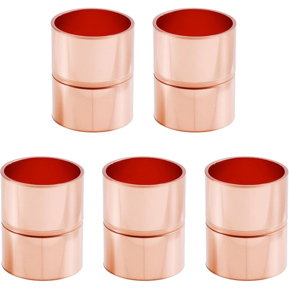 FRKSMD-5 Pcs Straight Copper Pipe Fittings, 3/8 Inch Cupreous Coupling Fittings ID 9.52mm with wall thickness 0.7mm Copper Pipe for HVAC Cooling Equipmemnt, HVAC Fitting