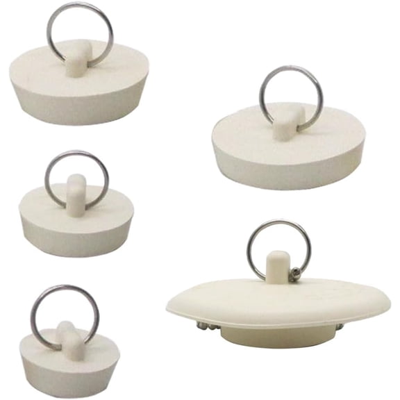 FRKSMD-5 Pieces Bathtub Stopper - Five Sizes - Pool Plugs - Shower Rubber Drain for Kitchen, Bathtub, Sink, Pool & Laundry