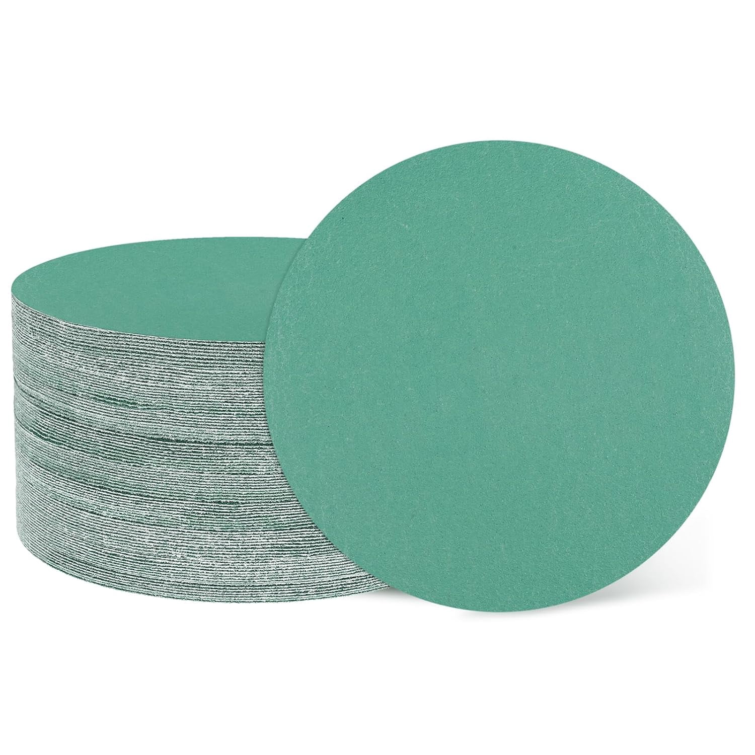 FRKSMD-50 Pcs 3 Inch Sanding Disc 400 Grit Hook and Loop Sandpaper Random Orbital Sander Pads for Woodworking, Metal, Stone Grinding and Polishing, Green, Zirconia