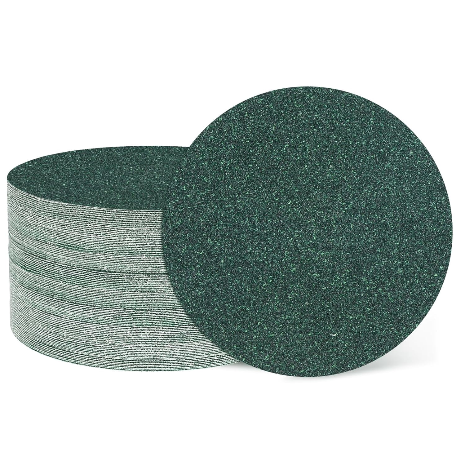 FRKSMD-50 Pcs 3 Inch Sanding Disc 80 Grit Hook and Loop Sandpaper Random Orbital Sander Pads for Woodworking, Metal, Stone Grinding and Polishing, Green, Zirconia