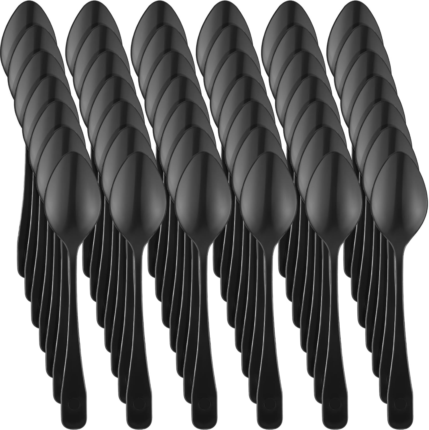 FRKSMD-500 Pcs Black Mini Spoons for Desserts 3.7 Inch Small Plastic ...