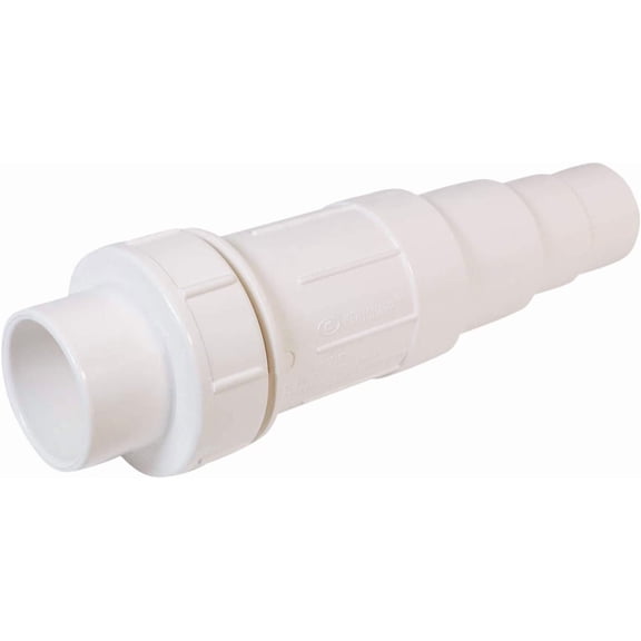 FRKSMD-567SD012 Heavy Duty PVC Repair Coupling; Expandable Pipe Fitting; 1/2''; White Plastic