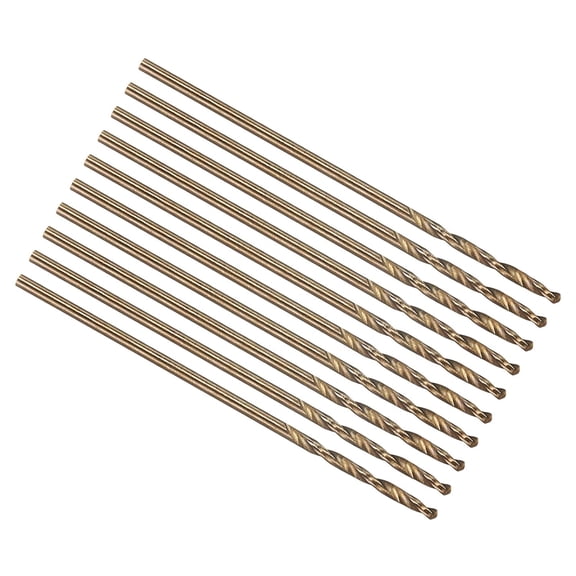 FRKSMD-#59 Drill Bit, Micro Number Small Bits 4341 High-Speed Steel 118 Gold Finish for Soft Thin Metal Steel Wood Acrylic - 10 Pack