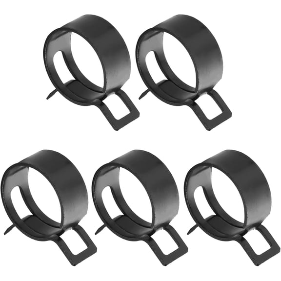 FRKSMD-5Pcs 0.94"(24mm) ID Spring Band Hose Clamps, Black Hose Clamp Fit for 1-1/16" OD Fuel Line, Silicone Vacuum Hose Pipe, Air Hose Tube and Water Pipe, Bushing Automotive Replacement Fastener