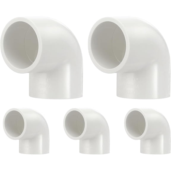 FRKSMD-5Pcs 1" 90 Degree Elbow PVC Fitting, SCH40 2-Way Furniture Grade PVC Pipe Fitting, DIY Corner Elbow Connector for Building Furniture, Greenhouse Frame Connection, Socket x Socket
