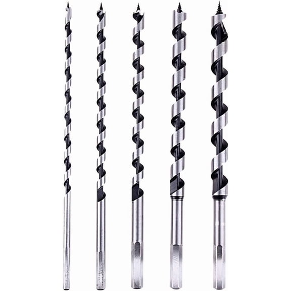 FRKSMD-5pcs 6-14mm Deluxe hex shank Auger drill Bit Set Milling cutters for thick wood hole cutter, 230MM long