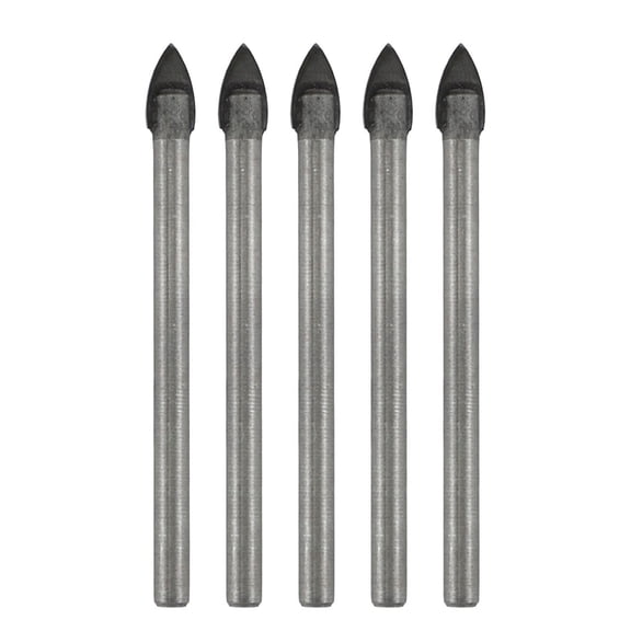 FRKSMD-5pcs Triangle Head Tile Drill Bit 3/16 Inch(5mm) Tip Diameter 64m Length 5/32" Shank Glass Tiles Tip for Drilling Glass, Tile & Ceramic