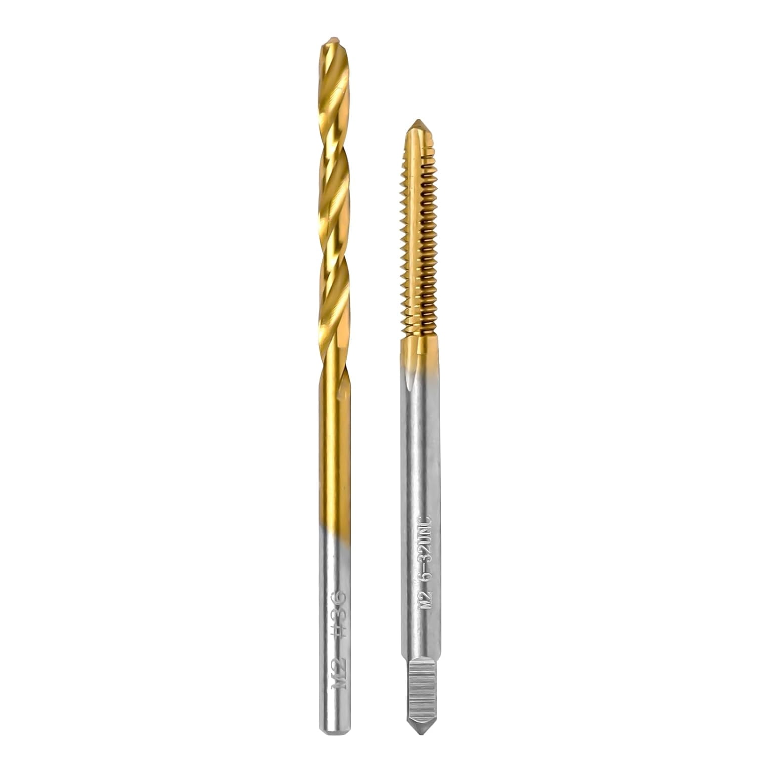 FRKSMD-6-32 UNC Tap and #36 Drill Bit Kit, M2 HSS Drill and Tap Set, Combination of Drill and Tap Kit for Metal
