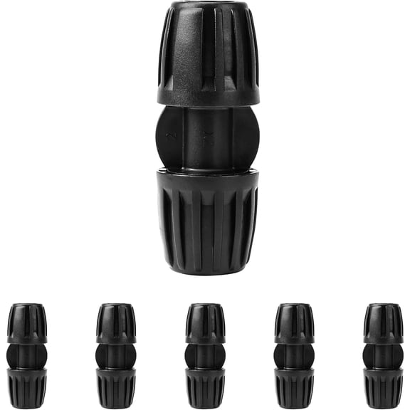 FRKSMD-6 Pack 5/16 Inch Drip Irrigation Coupling Connectors, Barbed Lock Tubing Couplers for 5/16 Drip Line, Garden Hose Fittings for Irrigation Systems, Leak-Proof