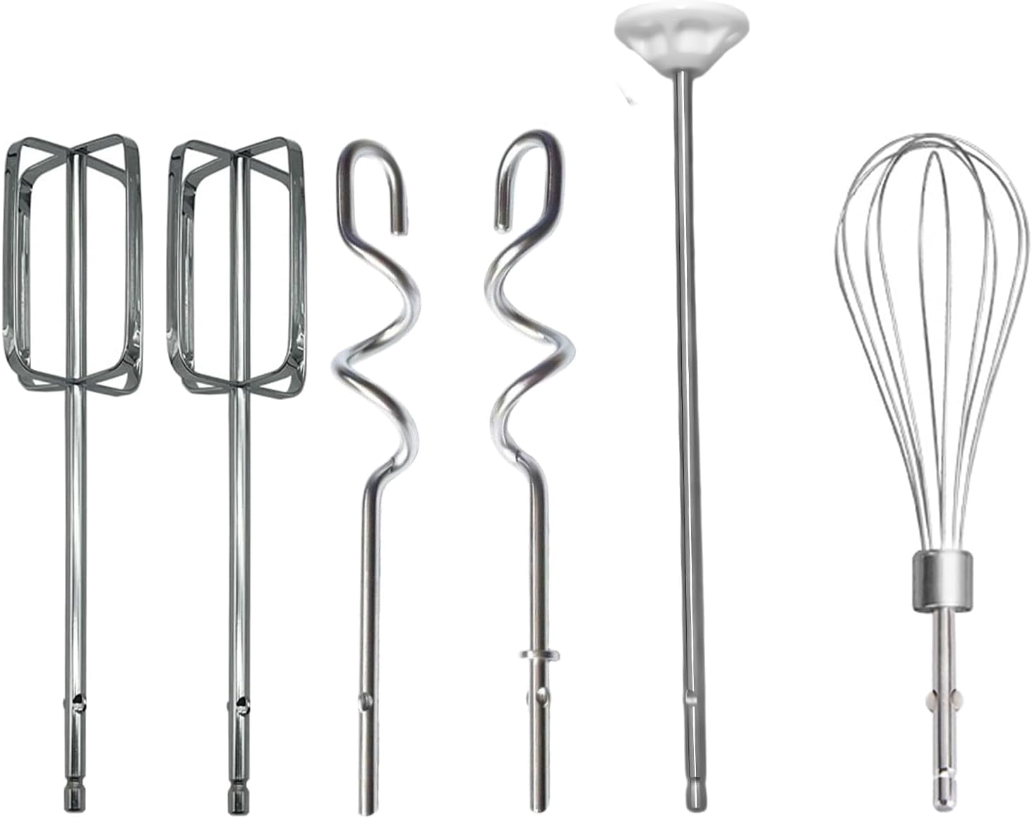 FRKSMD-6 Pack Hand Mixer Attachments Beater Compatible with Kitchenaid Hand Mixer Includes Dough Hook Beaters Mixing Rod Stainless Steel Hand Mixer Accessories for KHM3 KHM5 KHM7 KHM9