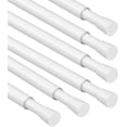 thumbnail image 1 of FRKSMD-6 Pack Small Tension Rod 19.5 to 27 Inch White Tension Curtain Rod Adjustable Spring Curtain Rods No Drilling Expandable Pressure Short Curtain Rods for Windows,Closets,Doorway,Kitchen, 1 of 4