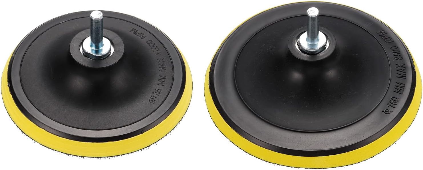 FRKSMD-6-inch 5-inch Hook and Loop Backing Pad, Orbital Sander Polisher Polishing Sanding Pad M14 M10 Drill Adapter 2pcs