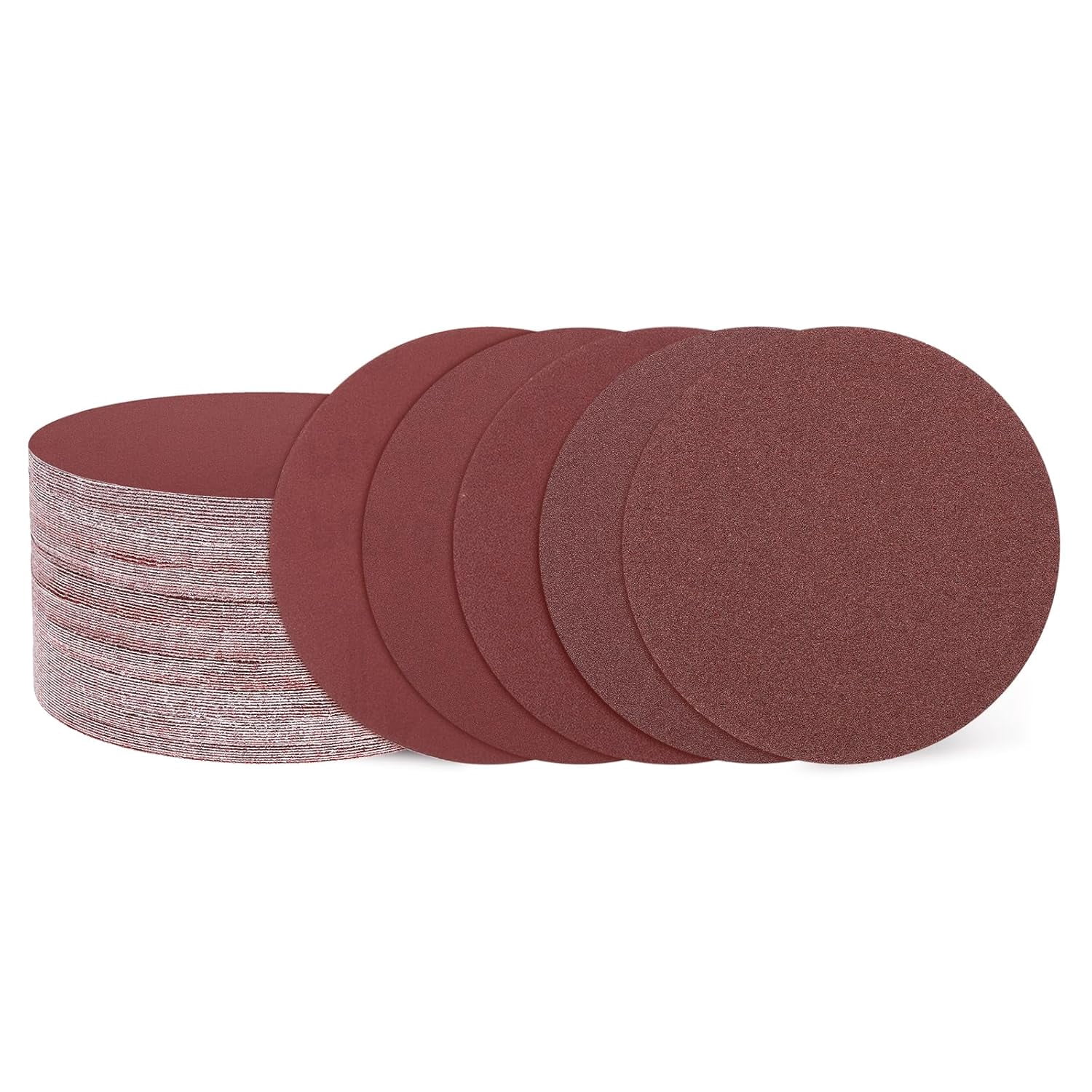 FRKSMD-60 Pcs 5 Inch Sanding Disc 60/80/100/120/180/240 Grit Hook and Loop Sandpaper Random Orbital Sander Pads for Woodworking Automotive Metal Polishing