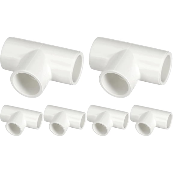 FRKSMD-6Pcs 1/2" Tee PVC Fitting, SCH40 3-Way Furniture Grade PVC Pipe Fitting, DIY Corner Elbow Connector for Building Furniture, Greenhouse Frame Connection, DIY Create, Socket x Socket