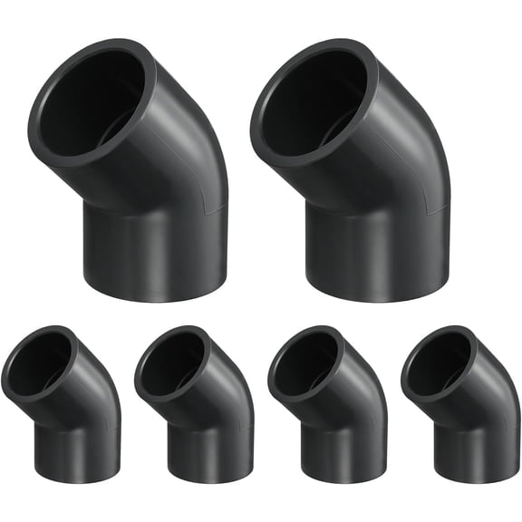 FRKSMD-6Pcs 1" 45 Degree Elbow PVC Fitting, SCH80 2-Way Furniture Grade PVC Pipe Fitting, DIY Corner Elbow Connector for Building Furniture, Greenhouse Frame Connection, Socket x Socket