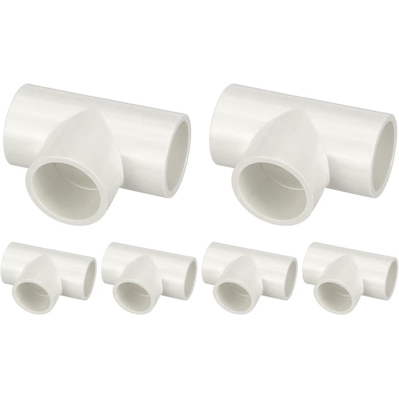 FRKSMD-6Pcs 3/4" Tee PVC Fitting, SCH40 3-Way Furniture Grade PVC Pipe Fitting, DIY Corner Elbow Connector for Building Furniture, Greenhouse Frame Connection, DIY Create, Socket x Socket
