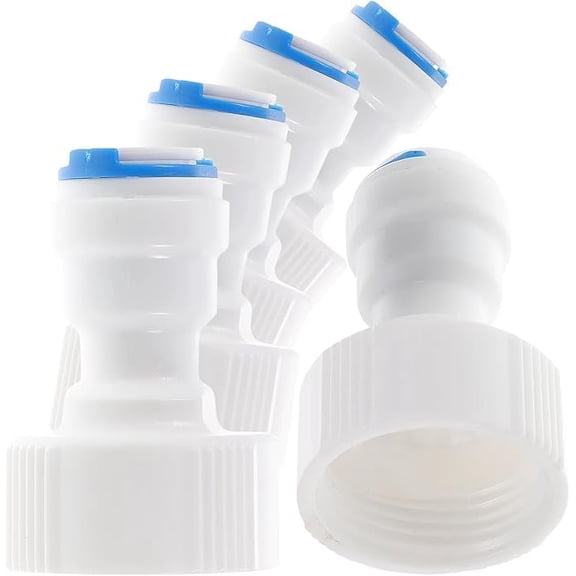 FRKSMD-7Pcs White Straight for NPT Thread Adapter 3/4" FNPT to 1/4" Tube Quick Straight OD Push Connector Water Tube Pipe Fitting Kit for RO Systems Purifiers Filters,Hydraulics, Pneumatics and Plumb