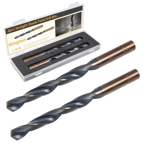 FRKSMD-7mm Straight Shank Drill Bits 2pcs 4341 High-Speed Stee Black and Gold Finish for Copper Stainless Steel Alloy Metal Wood