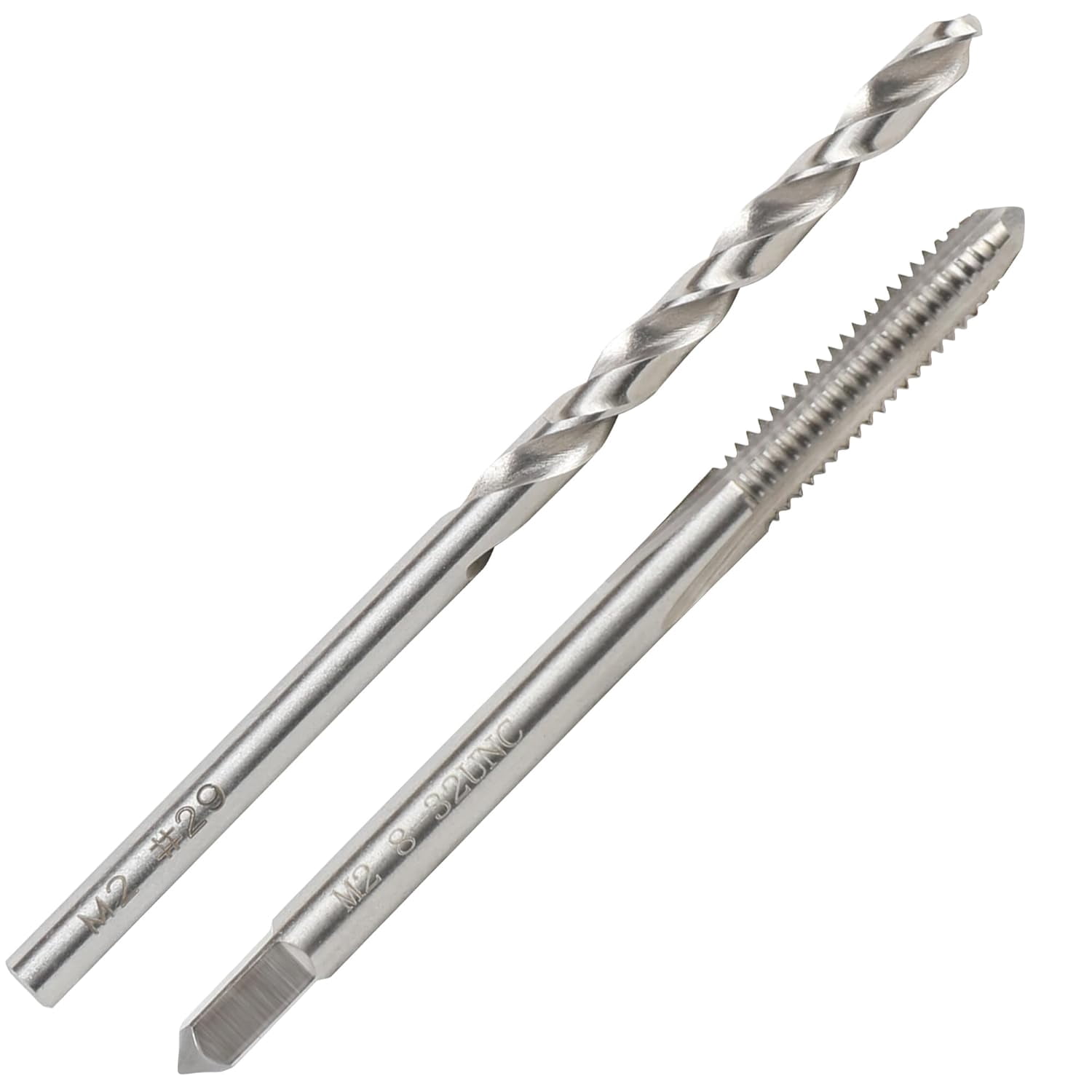 FRKSMD-8-32 UNC Tap and #29 Drill Bit Set, M2 HSS Drill and Tap Set, Machine Screw Tap Drill Bit Kit for Metal