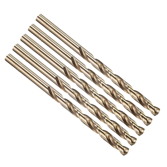 FRKSMD-#8 Drill Bit, Micro Number Small Bits 4341 High-Speed Steel 135 Gold Finish for Soft Thin Metal Steel Wood Acrylic - 5 Pack