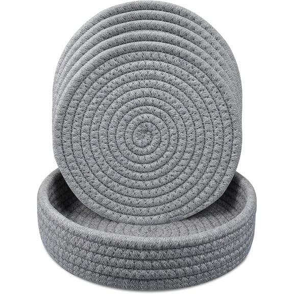 FRKSMD-8 Inch Trivets for Hot Dishes, Hot Pots and Pans, Pot Holders for Kitchen, 5 Pcs Thick Heat Resistant Hot Pads for Kithchen, Countertop Hot Pad with Storage Basket
