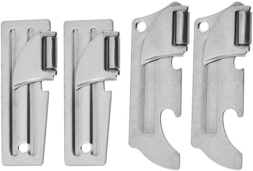 FRKSMD-8pcs Stainless Steel Multi Function Can Opener, Smooth Edge Manual Can Opener With Bottle Opener Jar Opener Easy Open Tool for Kitchen, Camping