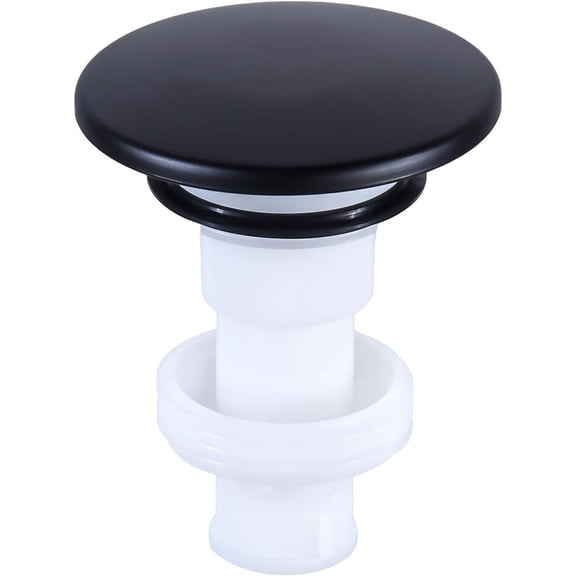 FRKSMD-972-098J Plumbing-Equipment Matte Black Drain Sink Stopper, Drain Sink Plug Part Push & Seal Drain Stopper Assembly 35338-06XX
