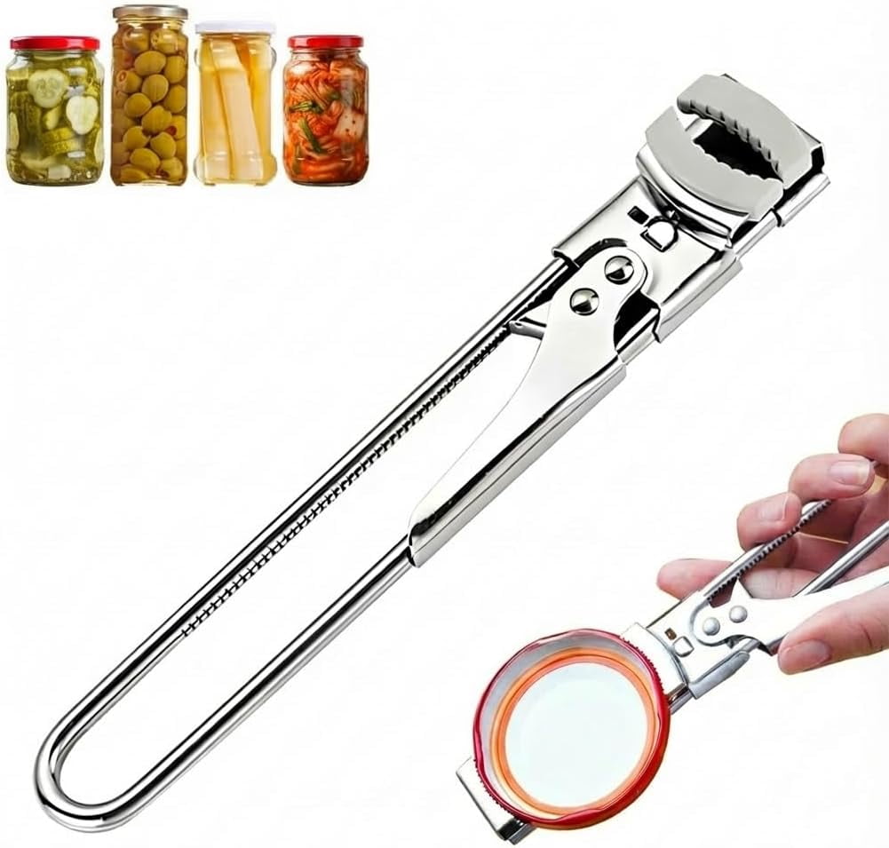 FRKSMD-Adjustable Stainless Steel Jar Opener, 2026 New Upgraded Easy-Grip Lid Opener, Multifunctional Bottle Can Opener for Effortless Use – Ideal for Kitchen & Camping