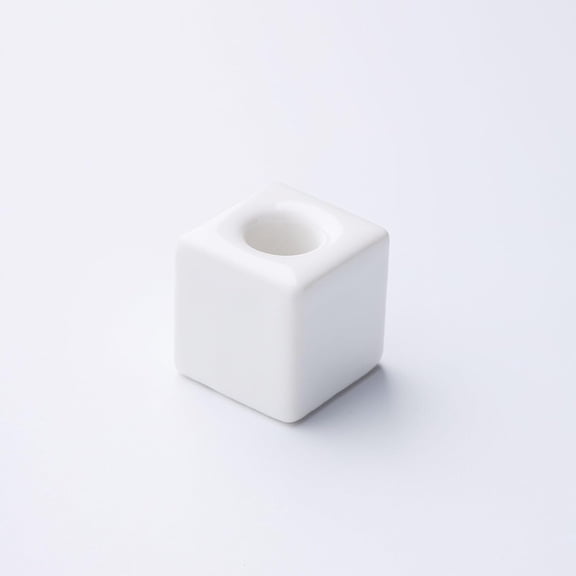 FRKSMD-AirMoon Mini Square Ceramic Toothbrush Holder for Bathroom - White Small Countertop Organizer, Easy Clean Toothbrush Stand, Suit for Electric Toothbrush Head, Pens & Coffee Spoon, Cute White