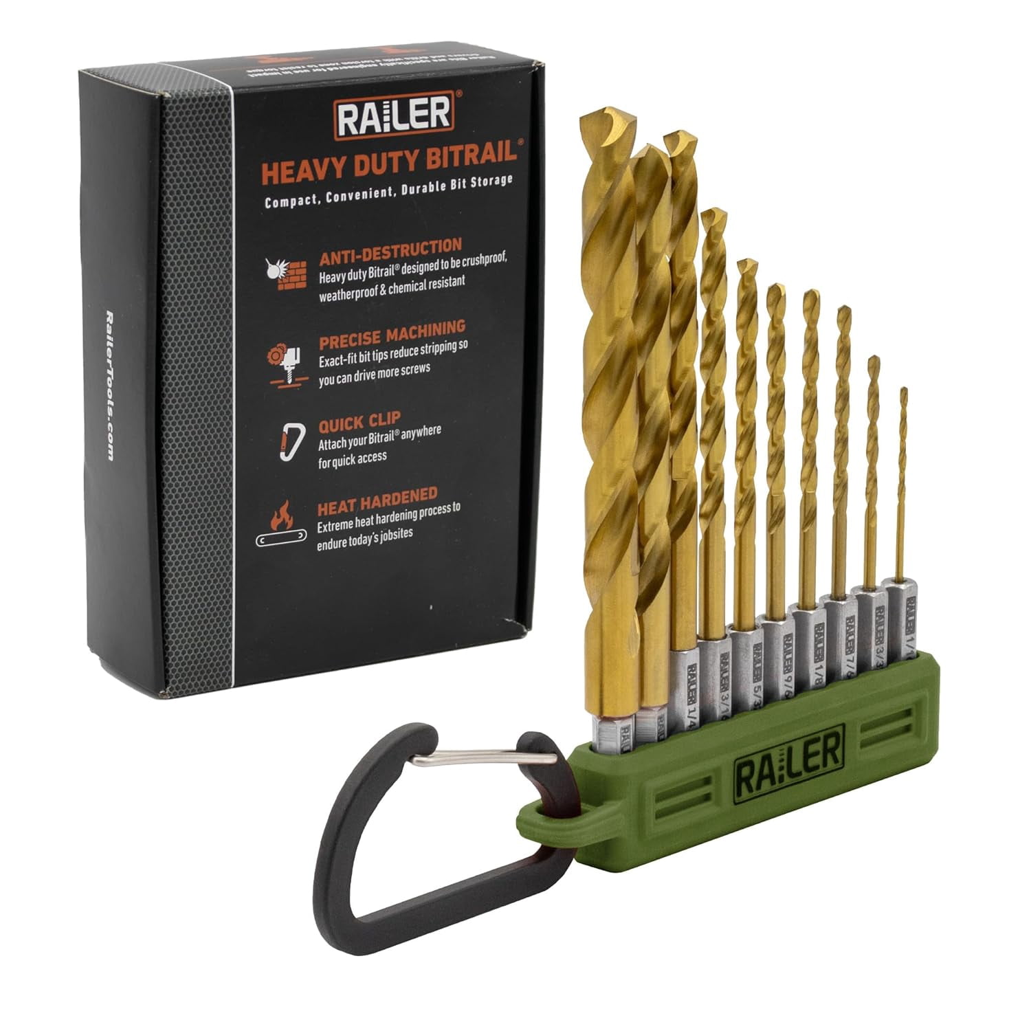 FRKSMD-Allen Wrench Drill Bit Set - High Speed Titanium 10pc Hex Shank Drill Bit Set for Impact Driver w/Bit Holder. Multi-Purpose Drill Bits for Metal, Wood, PVC. brocas para Madera