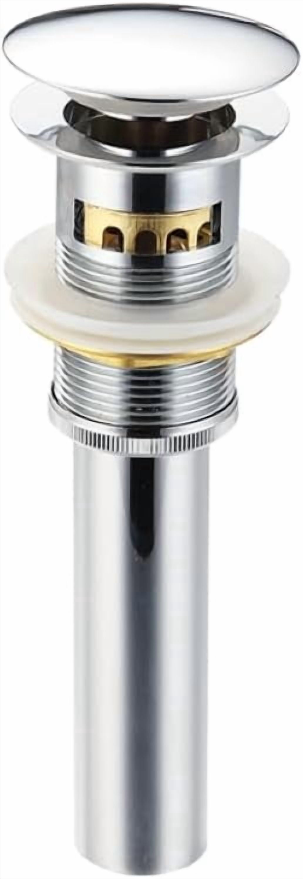 FRKSMD-Bathroom Stainless Steel Faucet Vessel Vanity Sink Drain Stopper, Pop Up Sink Drain with Overflow, Polished