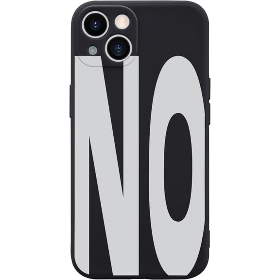 FRKSMD-Black Phone Case Cover for iPhone 14 NO Word Case Cover Liquid Silicone Soft Gel Rubber Matt Phone Cover with Microfiber Lining