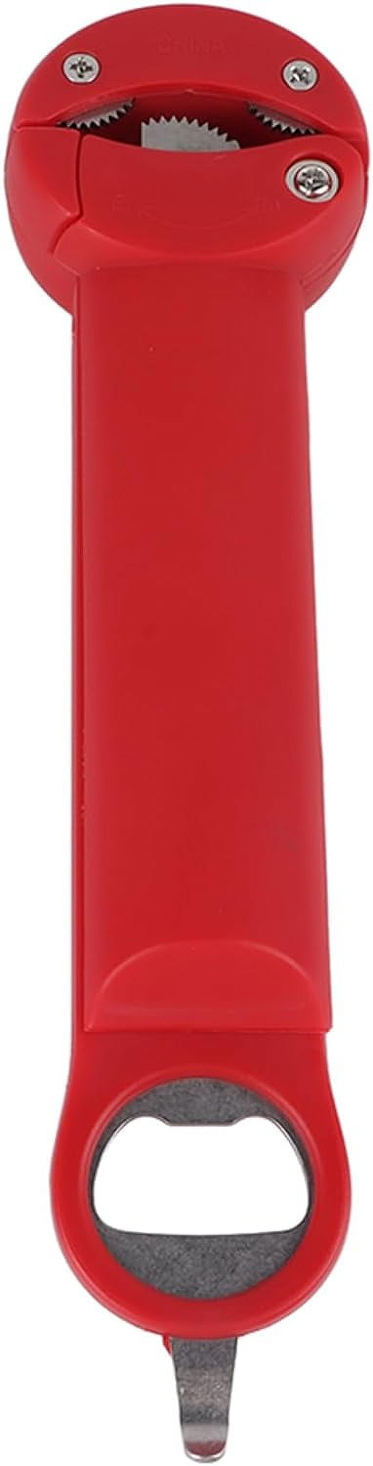 FRKSMD-Bottle Opener, Retractable Can Opener Stainless Steel Adjustable Screwer Jar Bottle Opening Tool for Home Kitchen Restaurant (Red)
