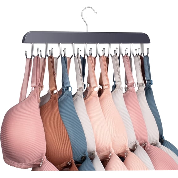 FRKSMD-Bra Hangers for Closet Organizer,Tank Top Hanger with 20 Hooks,Space Saving Wooden Adjustable Hangers,Closet Organizers and Storage Suitable for Dorm, Apartments, Tank Tops, Bras, Hats
