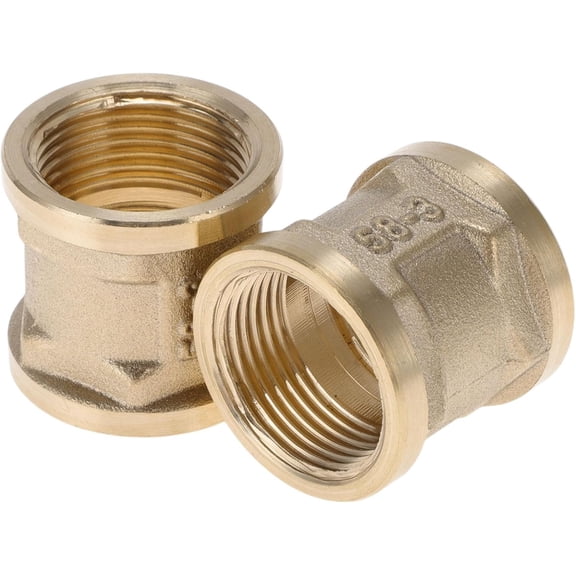 FRKSMD-Brass Pipe Fitting 3/4"Female Inner Thread Straight 1.29" Length 2 Pcs
