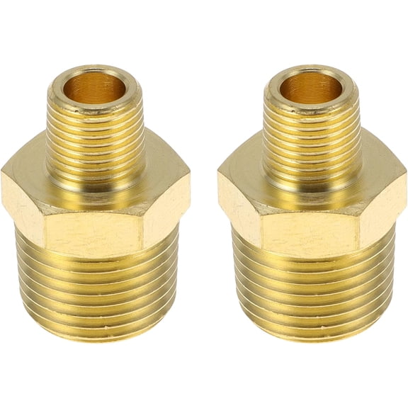 FRKSMD-Brass Pipe Fittings 3/8" x 1/8"NPT Reducing Hex Nipple 2 Pcs