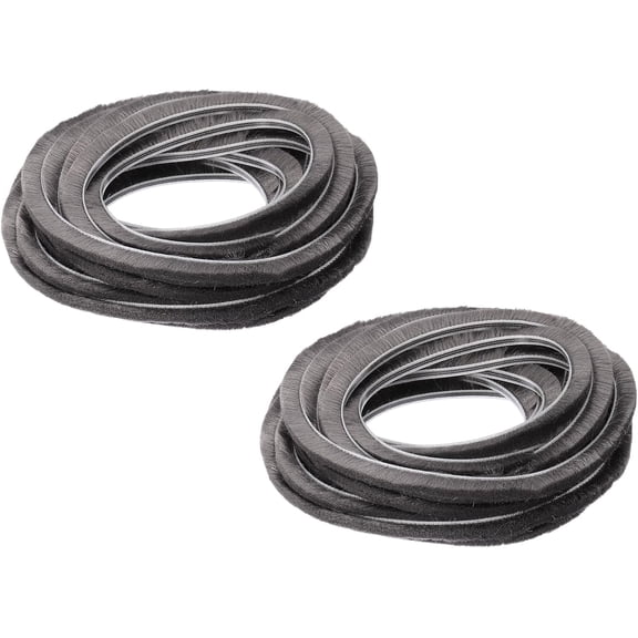 FRKSMD-Brush Weather Stripping, 2 Pcs 1/4" x 3/8" x 20 Ft Card-Slot Seal Strip Door Brush Stripping Non-Adhesive for Sliding Sash Door Window Wardrobe Seal