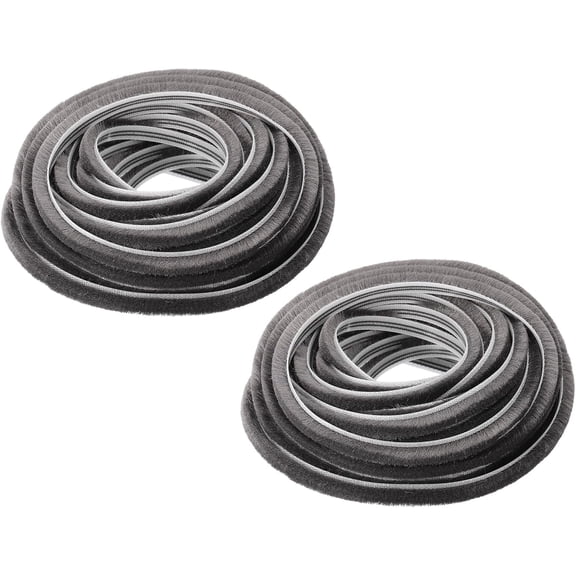FRKSMD-Brush Weather Stripping, 2 Pcs 9/32" x 1/4" x 20 Ft Card-Slot Seal Strip Door Brush Stripping Non-Adhesive for Sliding Sash Door Window Wardrobe Seal